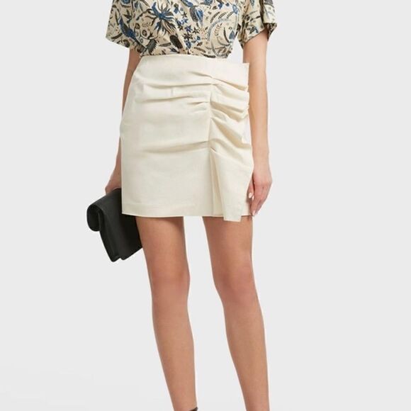 Isabel Marant Lefly Side-Frill Cotton Mini Skirt size 0